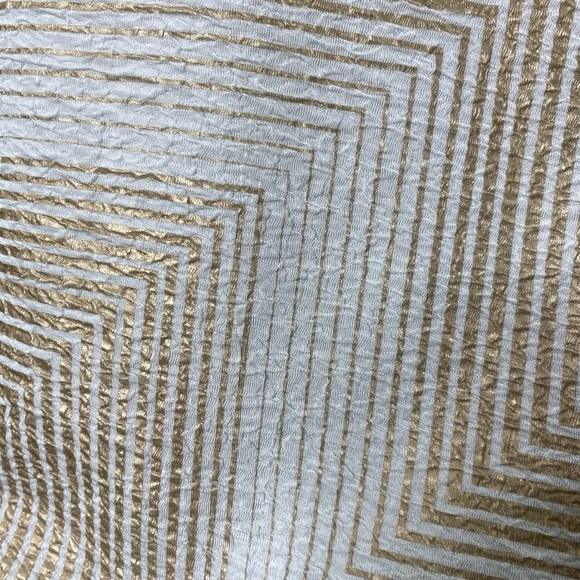 Chico's Travelers Crinkle Long Cardigan Duster Blazer Jacket Gold White Sz L/2 - Picture 11 of 13